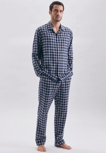 Regular Pyjama Imprimé in Bleu Foncé |  Seidensticker Onlineshop