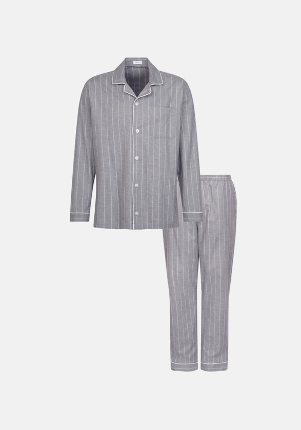 Pyjama Regular Manche Longue À Revers in Gris |  Seidensticker Onlineshop