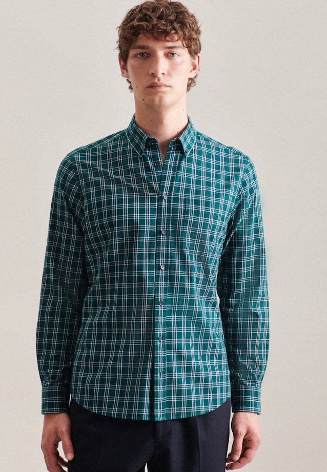 Regular Casual Hemd Karo in Grün |  Seidensticker Onlineshop