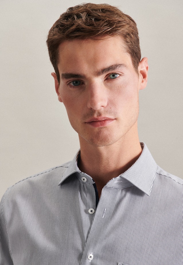 Regular Business Hemd Streifen in Dunkelblau |  Seidensticker Onlineshop