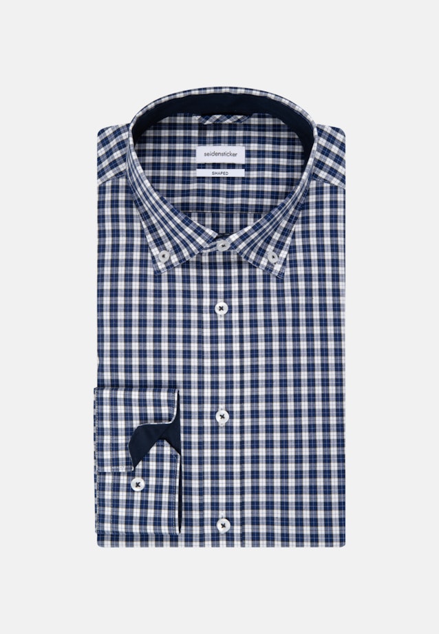 Bügelfreies Popeline Business Hemd in Shaped mit Button-Down-Kragen in Dunkelblau |  Seidensticker Onlineshop