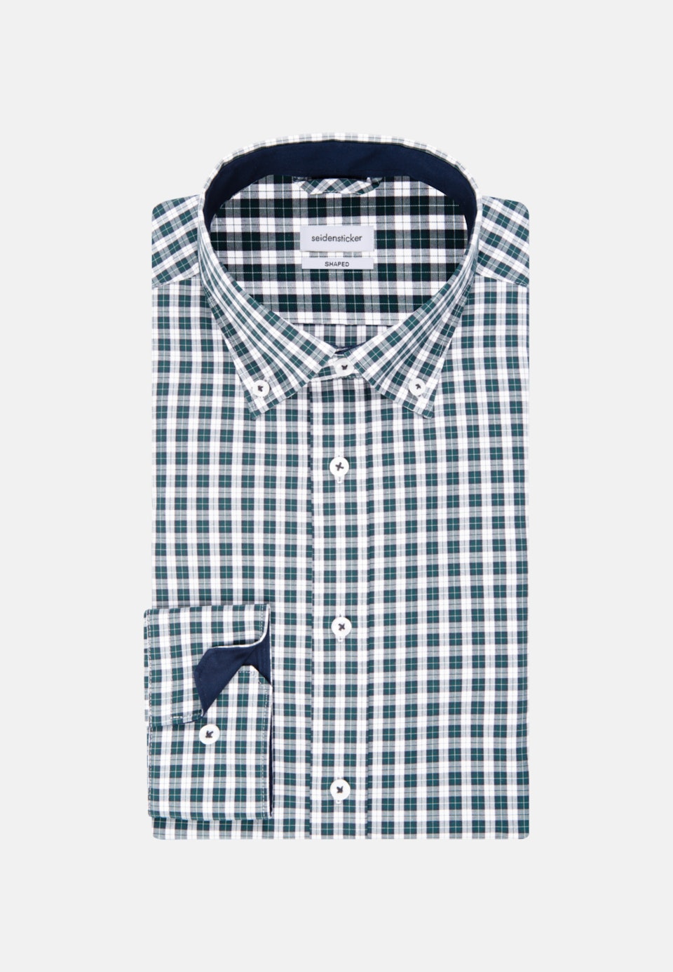 Bügelfreies Popeline Business Hemd in Shaped mit Button-Down-Kragen in Grün |  Seidensticker Onlineshop