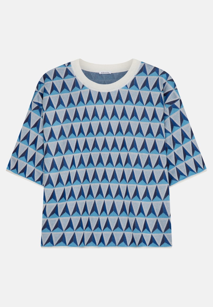 Rundhals Pullover Regular fit in Mittelblau |  Seidensticker Onlineshop