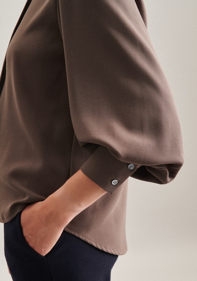 Long sleeve Crepe Shirt Blouse in Brown |  Seidensticker Onlineshop
