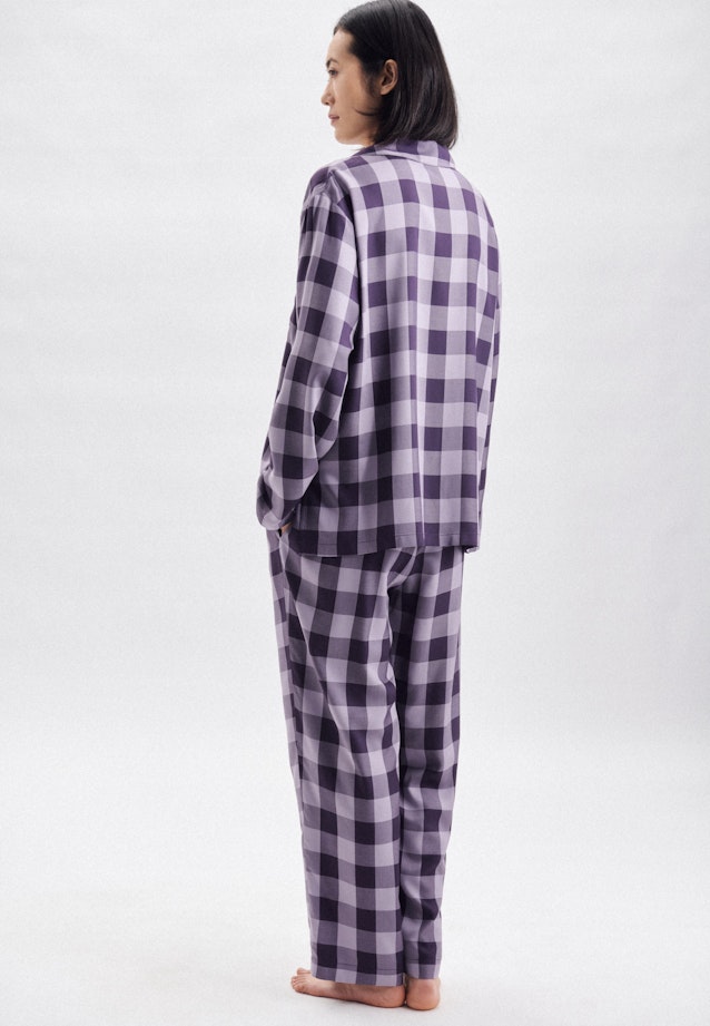 Pyjama Gerader Schnitt (Normal-Fit) in Lavender Check | Seidensticker Onlineshop