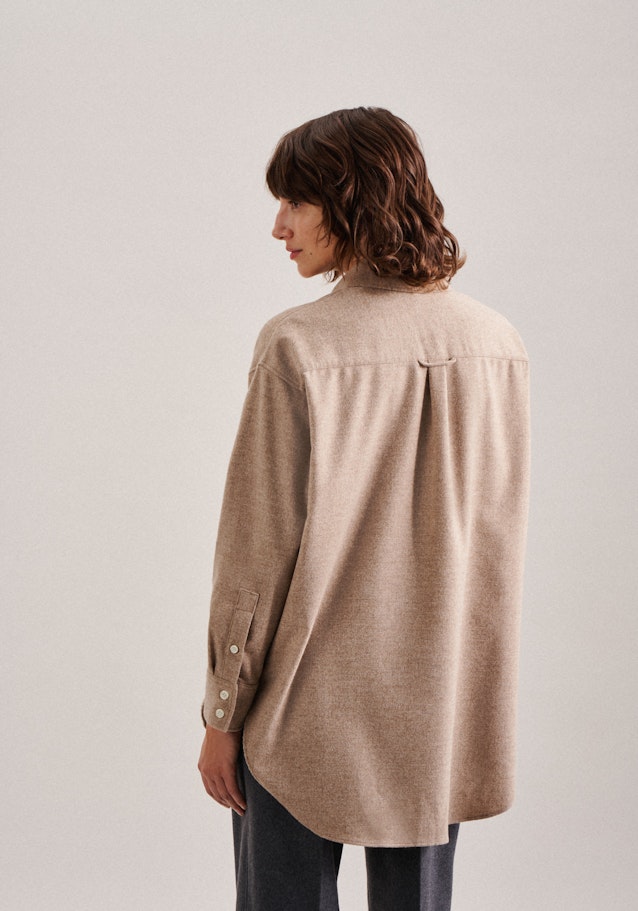 Long sleeve Flannel Long Blouse in Brown | Seidensticker Onlineshop