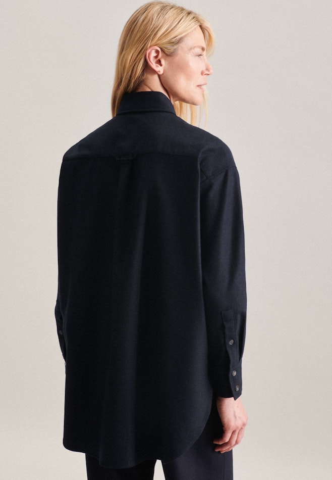 Blouse longue uni Melange dans Bleu Foncé | Boutique en ligne Seidensticker