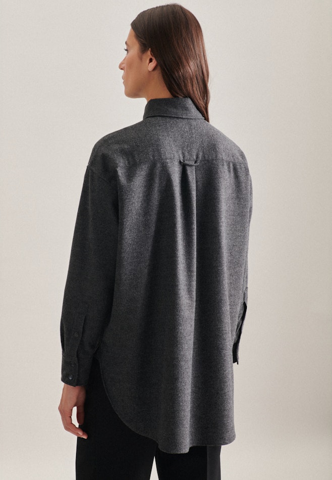 Long sleeve Flannel Long Blouse in Grey | Seidensticker Onlineshop