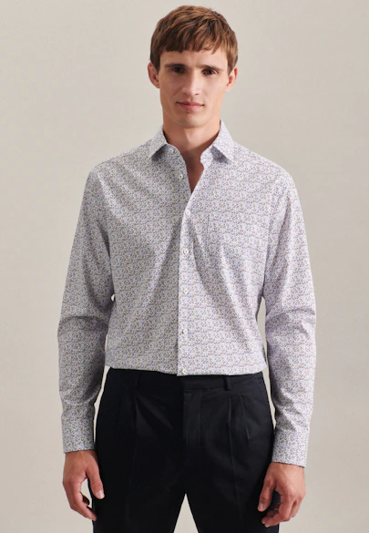 Regular Business shirt Print in Brown |  Seidensticker Onlineshop