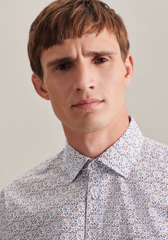 Business Shirt in Regular with Kent-Collar in Brown |  Seidensticker Onlineshop