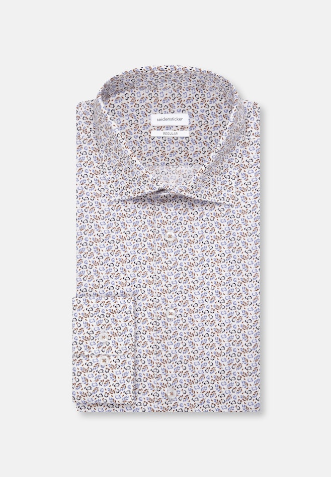 Regular Business Hemd Druck in Braun | Seidensticker Onlineshop