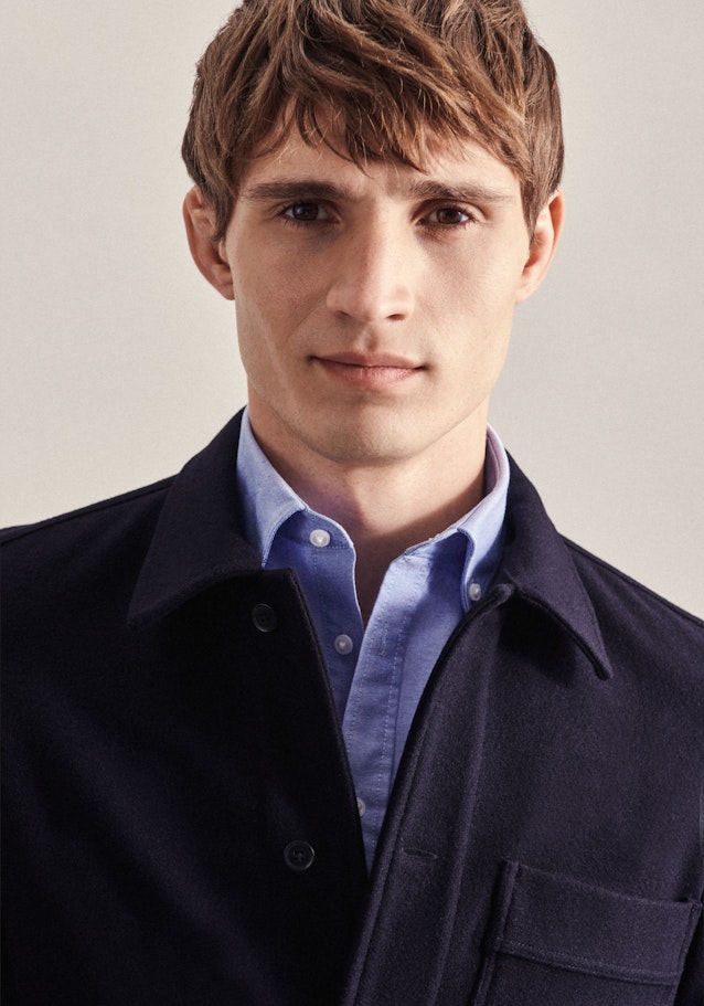 Casual Shirt in Regular with Lapel Collar in Dark Blue |  Seidensticker Onlineshop