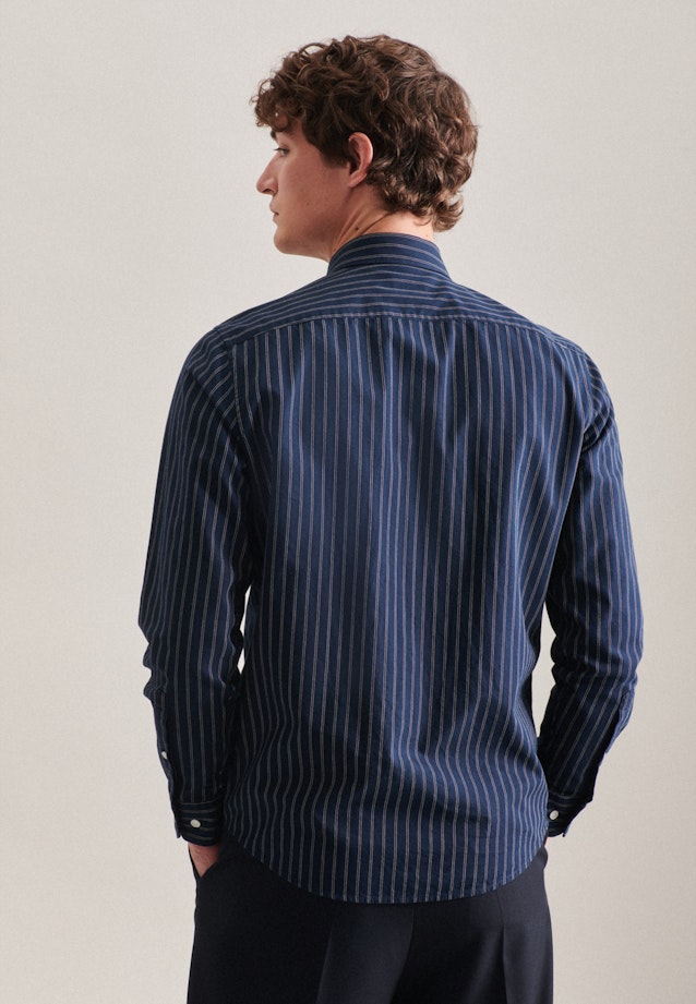 Regular Chemise décontractée rayures in Bleu Foncé |  Seidensticker Onlineshop