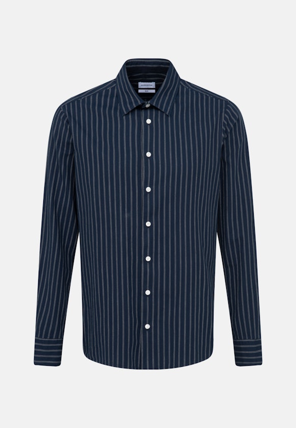Regular Chemise décontractée rayures in Bleu Foncé |  Seidensticker Onlineshop