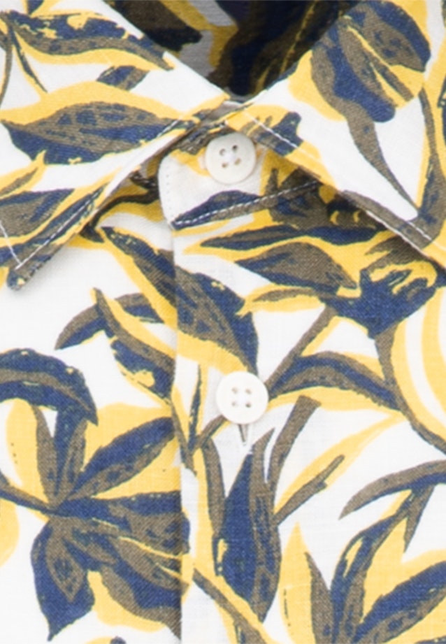 Leinwandbindung Casual Hemd in Regular fit mit Kentkragen in Gelb |  Seidensticker Onlineshop