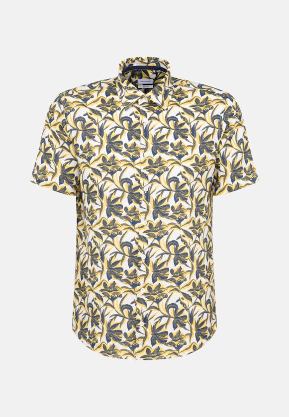 Leinwandbindung Casual Hemd in Regular fit mit Kentkragen in Gelb |  Seidensticker Onlineshop