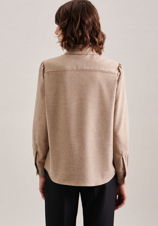 Long sleeve Flannel Shirt Blouse in Brown | Seidensticker Onlineshop