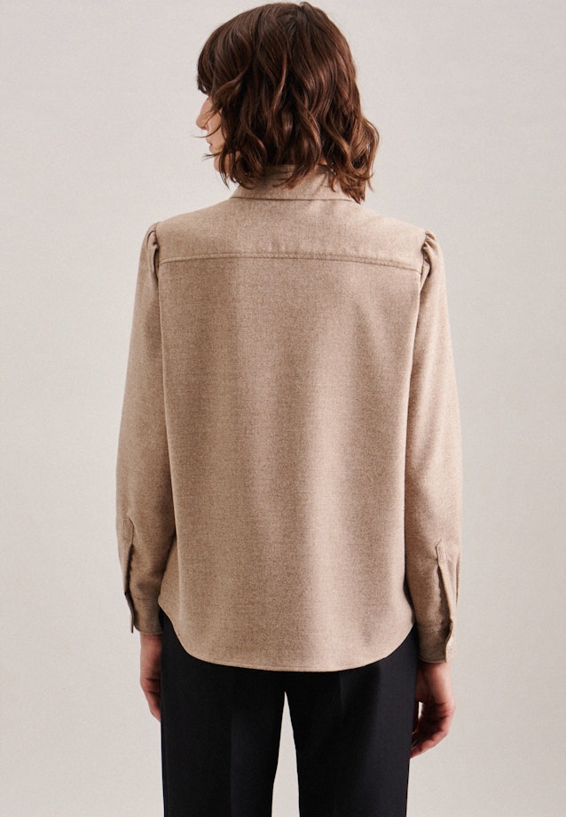 Long sleeve Flannel Shirt Blouse in Brown | Seidensticker Onlineshop