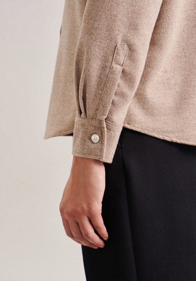 Long sleeve Flannel Shirt Blouse in Brown | Seidensticker Onlineshop