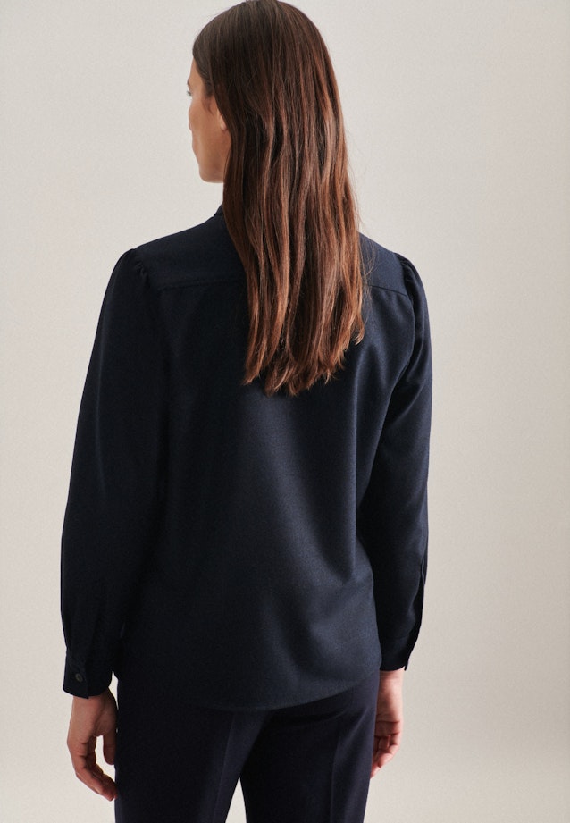 Long sleeve Flannel Shirt Blouse in Dark Blue | Seidensticker Onlineshop