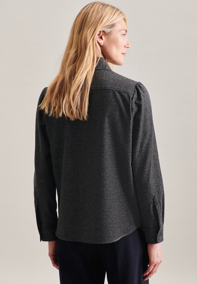 Long sleeve Flannel Shirt Blouse in Grey | Seidensticker Onlineshop