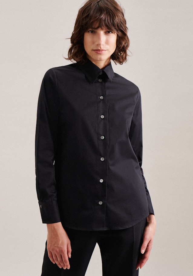 Long sleeve Twill Shirt Blouse in Black | Seidensticker Onlineshop