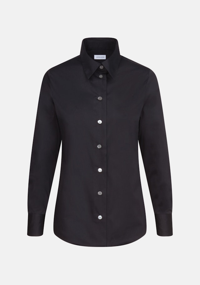 Long sleeve Twill Shirt Blouse in Black |  Seidensticker Onlineshop