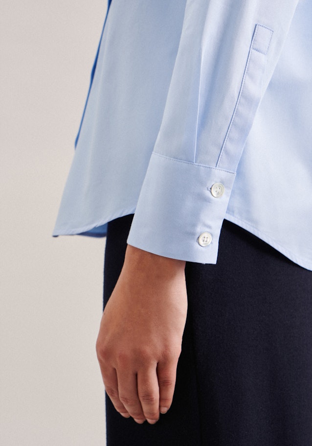 Long sleeve Twill Shirt Blouse in Light Blue |  Seidensticker Onlineshop