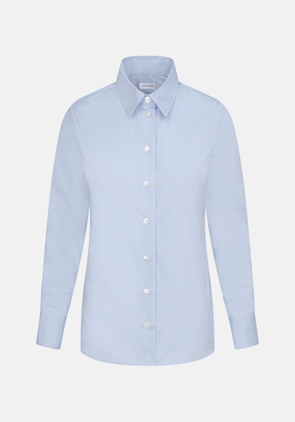 Lange mouwen Twill Shirtblouse in Lichtblauw |  Seidensticker Onlineshop