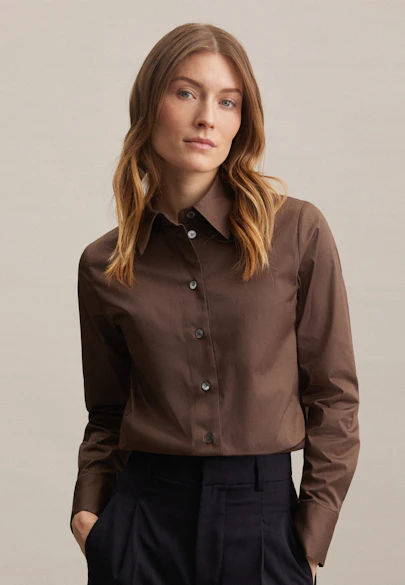 Chemisier Uni in Marron |  Seidensticker Onlineshop