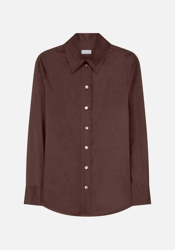 Long sleeve Twill Shirt Blouse in Brown |  Seidensticker Onlineshop