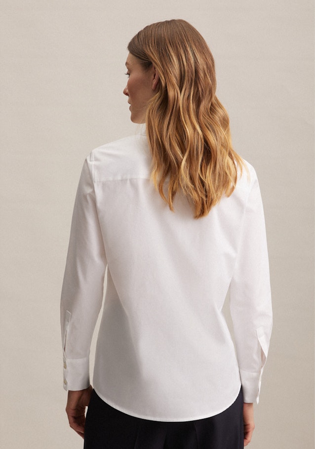 Lange mouwen Twill Shirtblouse in Wit | Seidensticker Onlineshop
