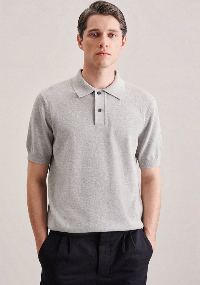 Kragen Polo-Shirt Gerader Schnitt (Normal-Fit) in Grau | Seidensticker Onlineshop