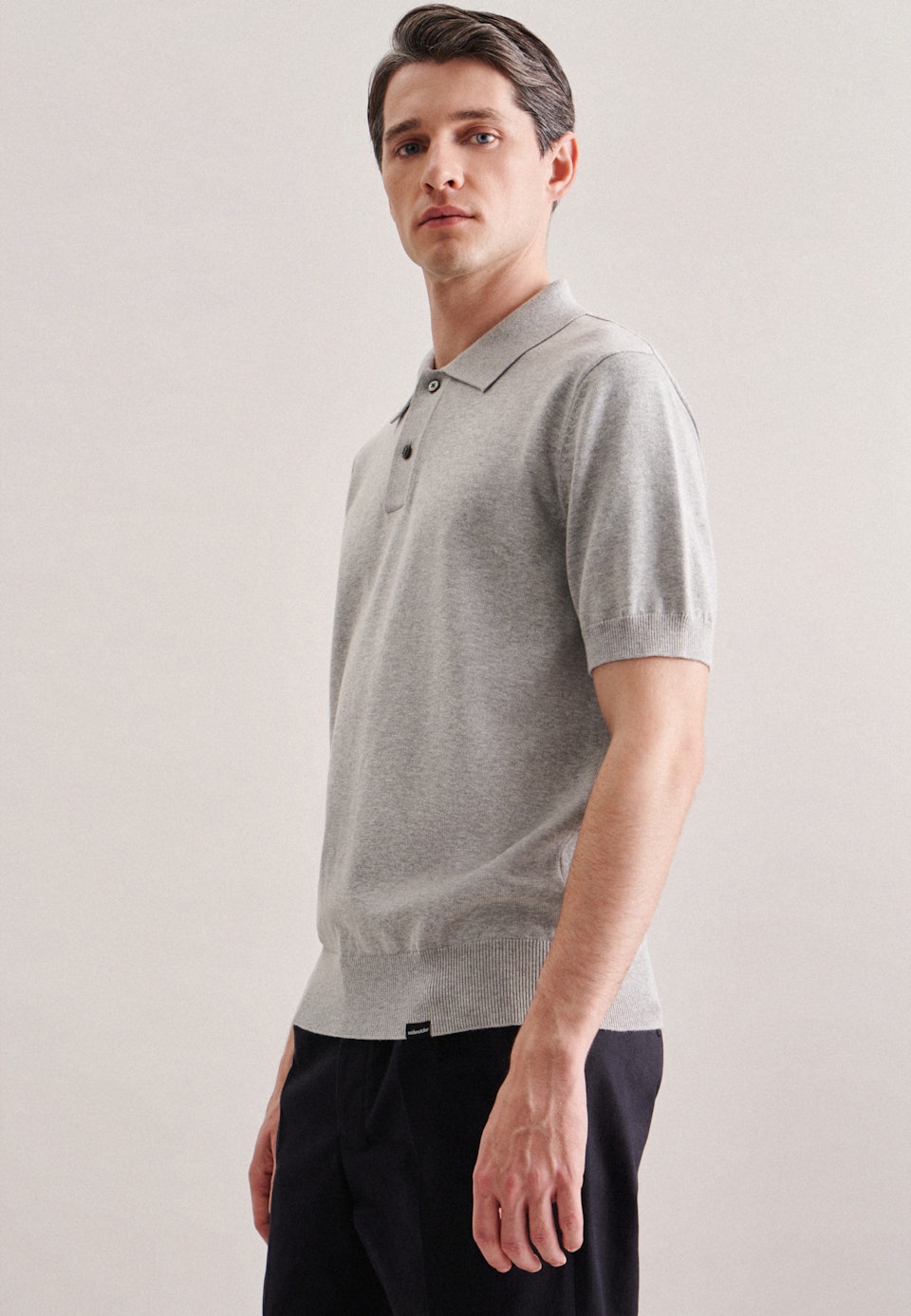 Kragen Polo-Shirt Gerader Schnitt (Normal-Fit) in Grau |  Seidensticker Onlineshop