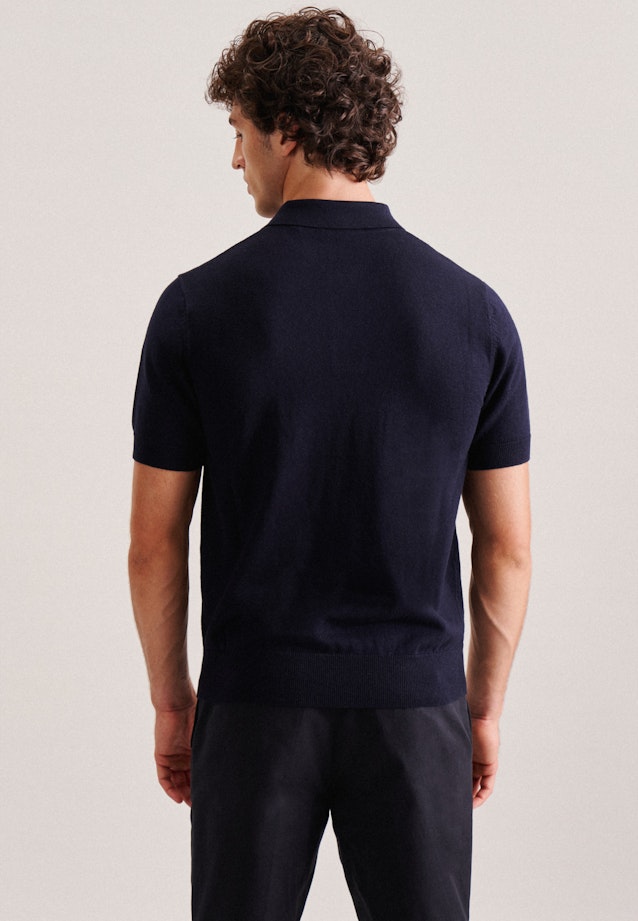 Kragen Polo-Shirt Gerader Schnitt (Normal-Fit) in Dunkelblau |  Seidensticker Onlineshop