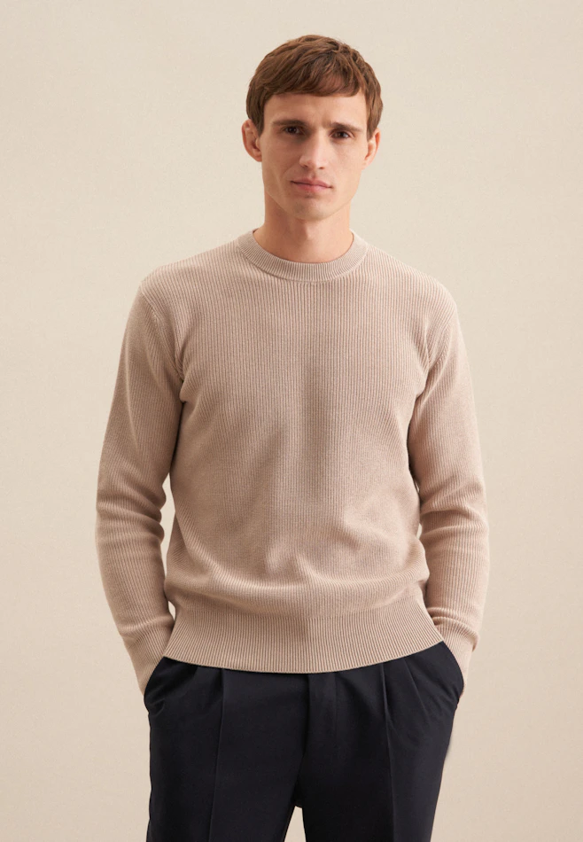 Regular Pullover Uni in Beige | Seidensticker Onlineshop