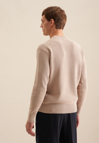 Regular Pullover Uni in Beige |  Seidensticker Onlineshop
