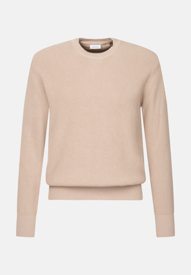 Round neck Pullover  , Uni in Beige |  Seidensticker Onlineshop