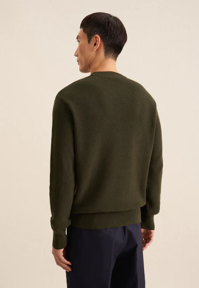 Round neck Pullover  , Uni in Green |  Seidensticker Onlineshop