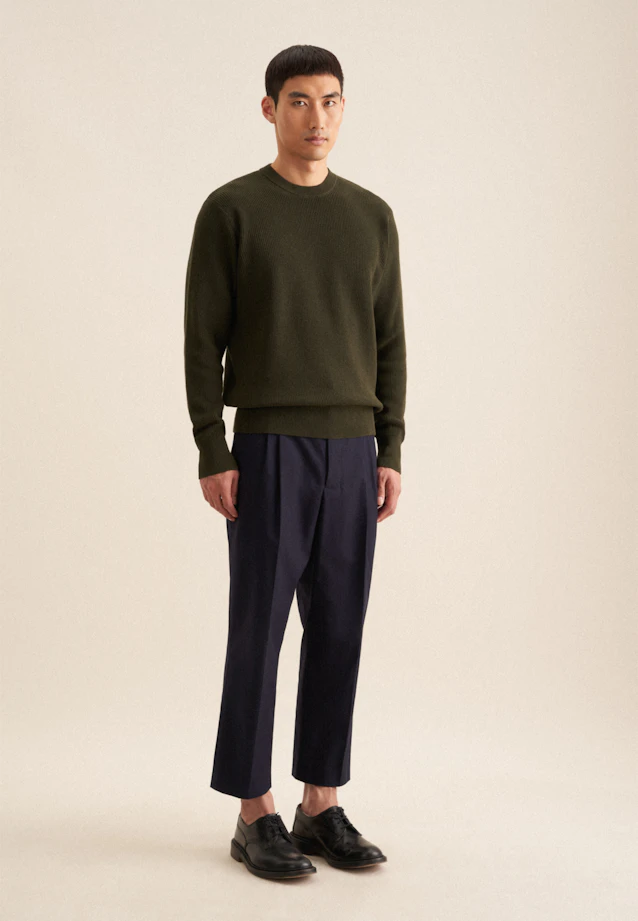 Regular Pullover Uni in Grün |  Seidensticker Onlineshop