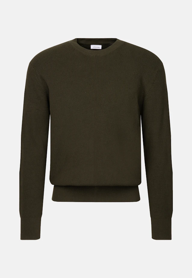 Regular Pullover Uni in Grün |  Seidensticker Onlineshop