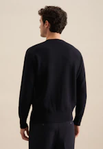 Round neck Pullover  , Uni in Dark Blue |  Seidensticker Onlineshop