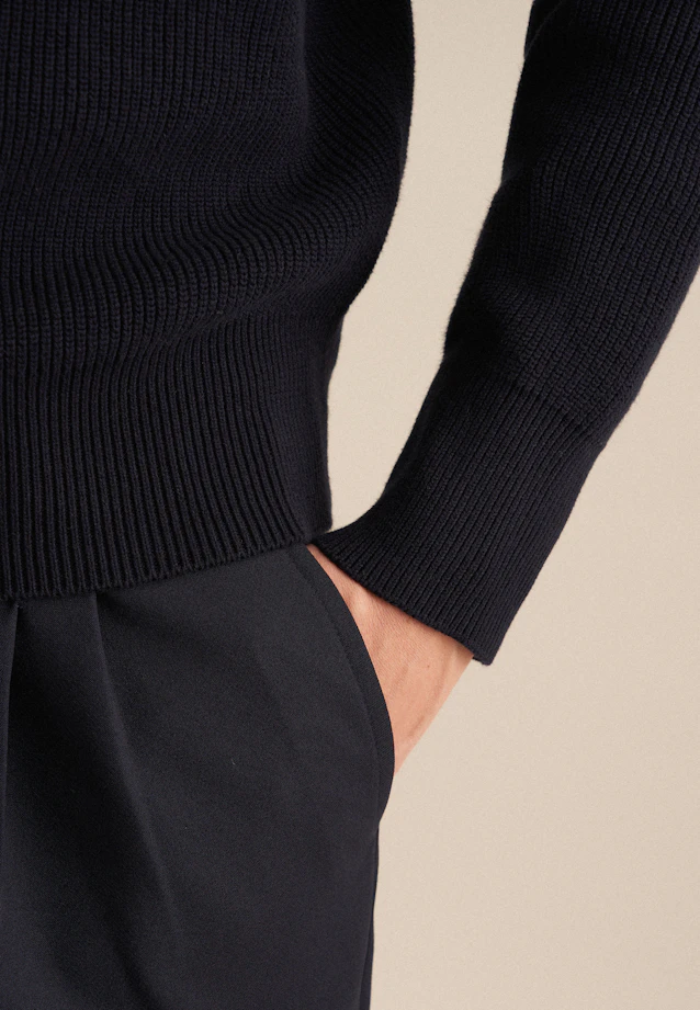 Round neck Pullover  , Uni in Dark Blue |  Seidensticker Onlineshop