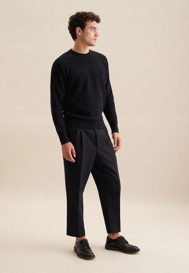 Round neck Pullover  , Uni in Dark Blue |  Seidensticker Onlineshop