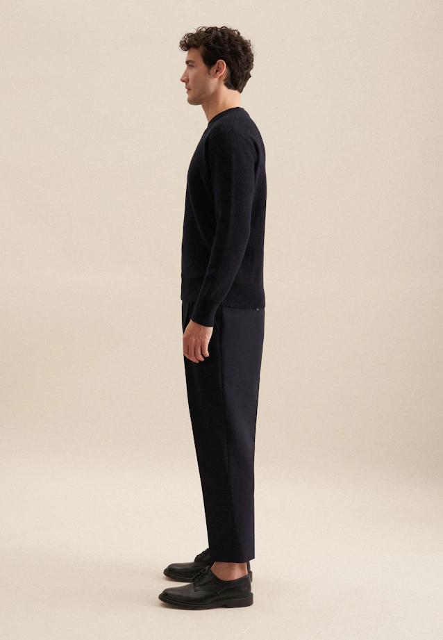 Round neck Pullover  , Uni in Dark Blue |  Seidensticker Onlineshop