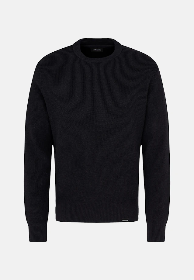 Round neck Pullover  , Uni in Dark Blue |  Seidensticker Onlineshop