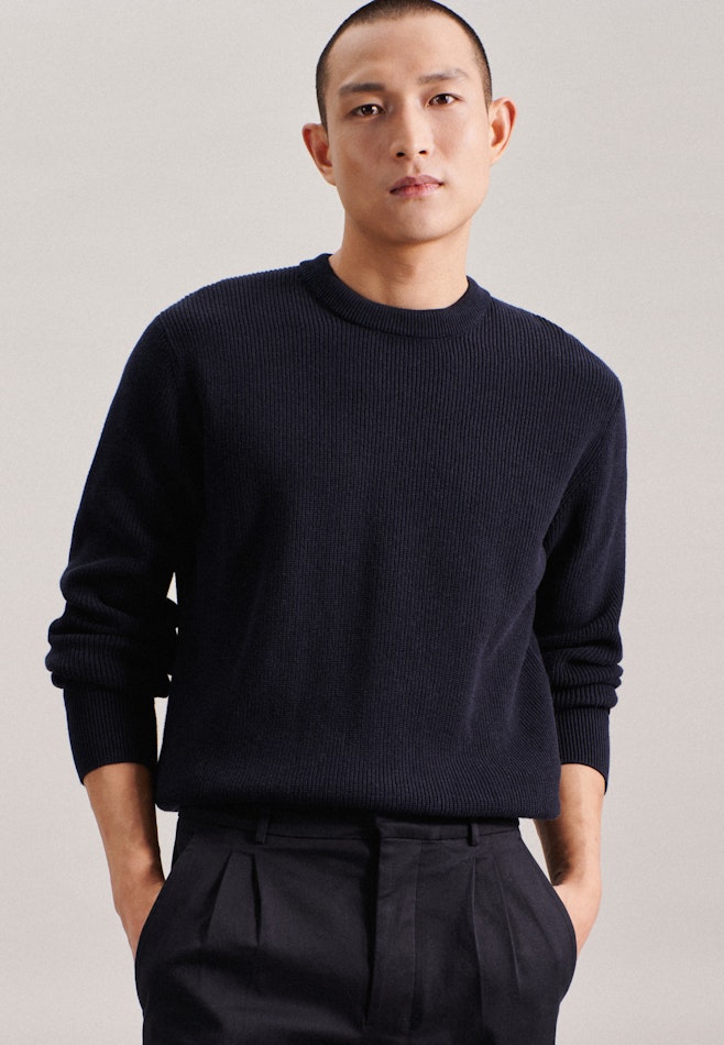 Crew Neck Pullover in Dark Blue | Seidensticker online shop