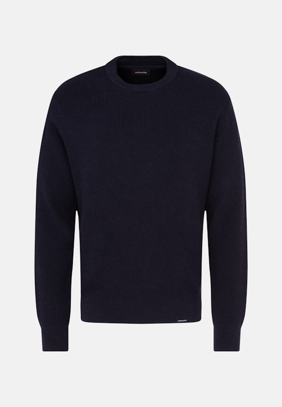 Pullover Encolure Ronde in Bleu Foncé |  Seidensticker Onlineshop