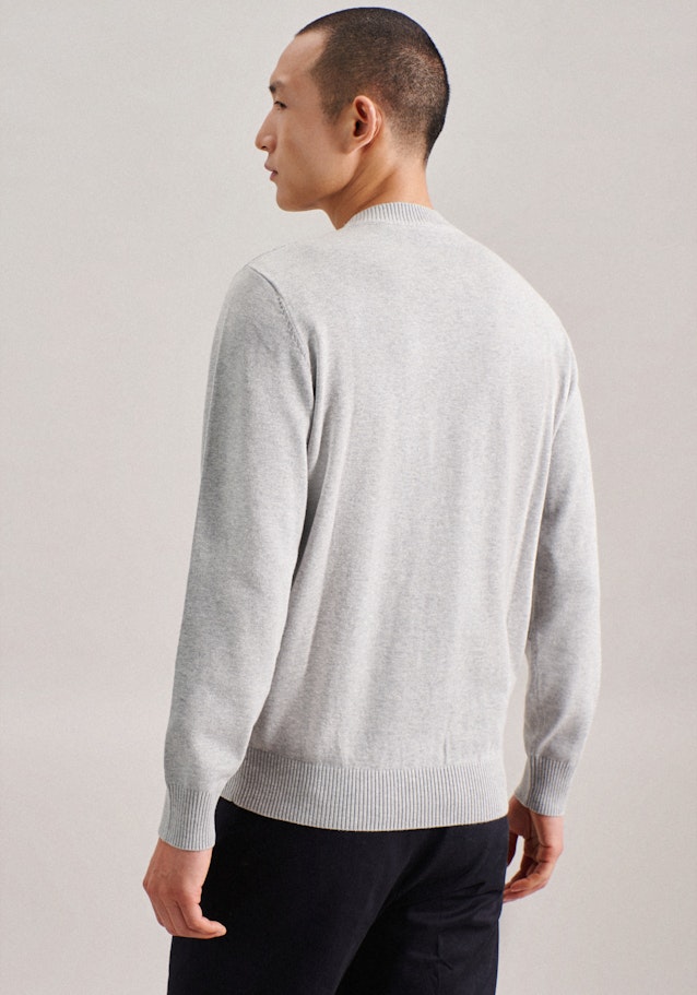 Gerader Schnitt (Normal-Fit) Pullover Uni in Grau | Seidensticker Onlineshop