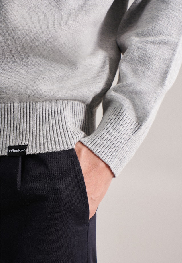 Rundhals Pullover Gerader Schnitt (Normal-Fit) in Grau |  Seidensticker Onlineshop